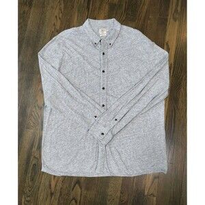 Faherty Button Down Shirt Men's 2XL Heather Gray Long Sleeve 100% Organic Cotton